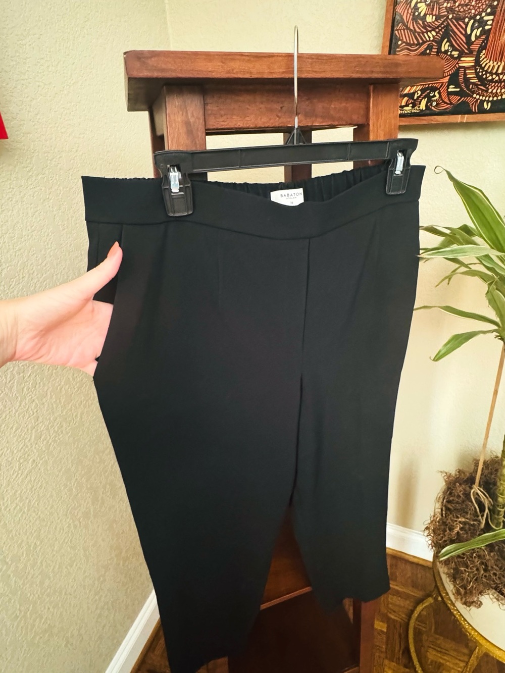 Artizia Babaton Black Straight-Leg Pull-On Pants